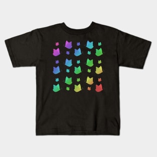 Rainbow Butterfly Pattern Black Kids T-Shirt